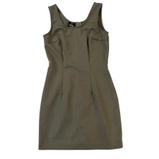 Vintage MY MICHELLE Dress Women 3/4 Mini Strapless Green Bodycon Tube Minimalist