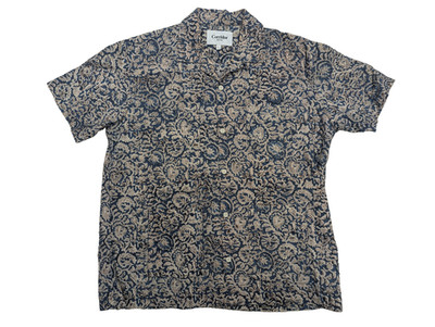 Corridor Men's Summer Shirt - Hand Block Print - Indigo - Large
