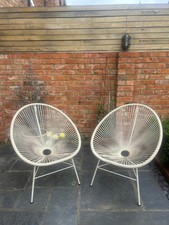 2 Sklum garden chairs in steel and synthetic wicker New Acapulco