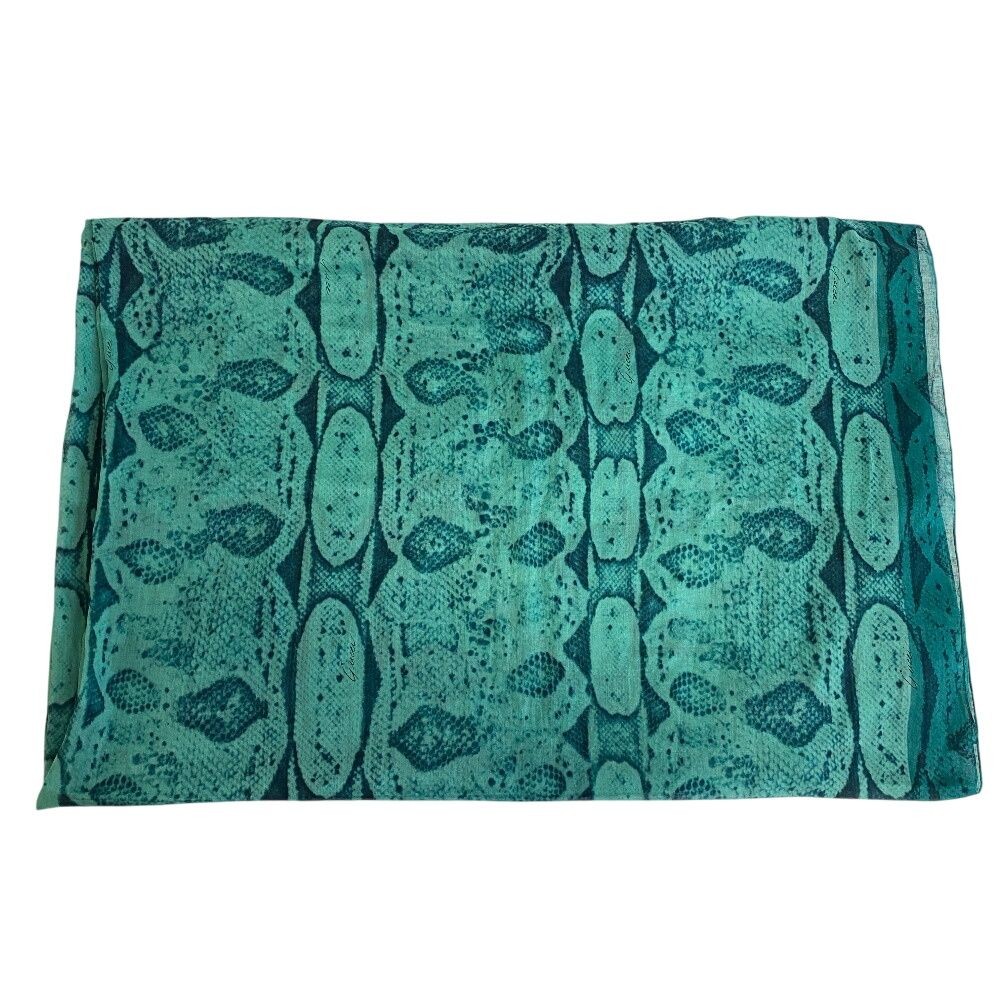 Authentic GUCCI Green Python Cotton Scarf 89.8 x … - image 6