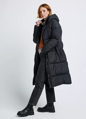 365 by Freemans Long Black Puffer Coat   UK Medium M   (ccn207)