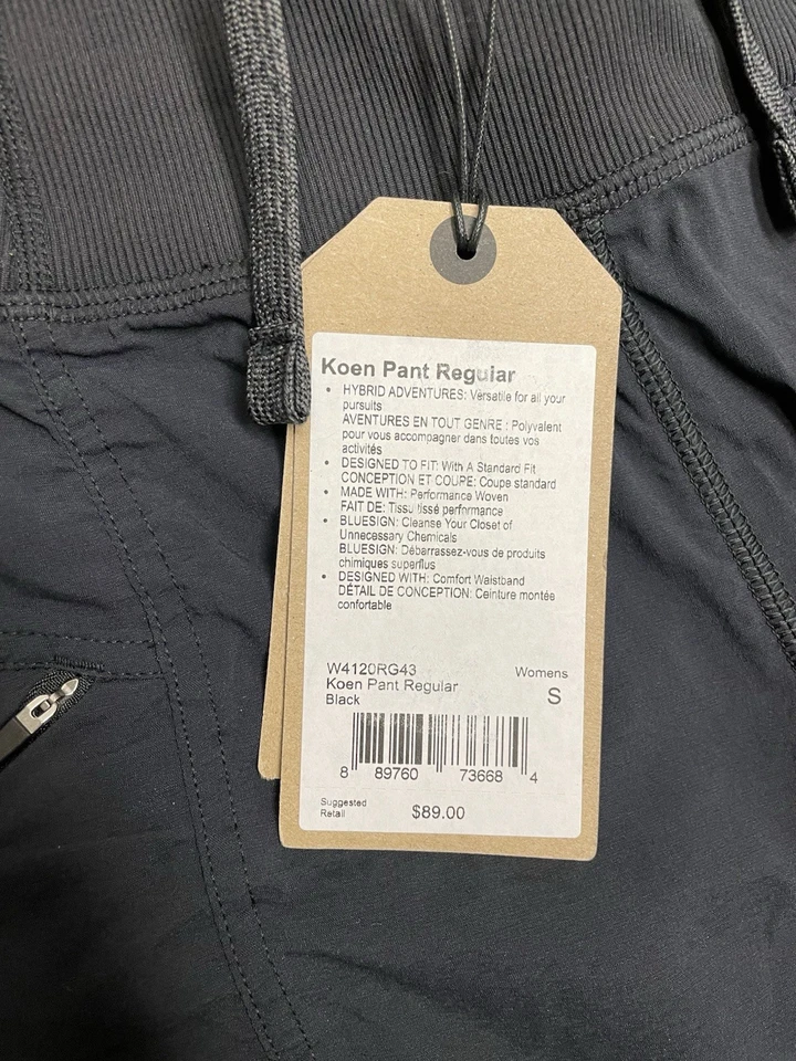 Nuevo con etiquetas Pantalón PrAna Koen Regular Para Mujer Talla Pequeña Negro Pull On Senderismo Nuevo con Etiquetas Foto 2 de 4