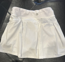 All In Motion Skort Girls Large 10-12 White Rear Pocket Active Fit Polyblend