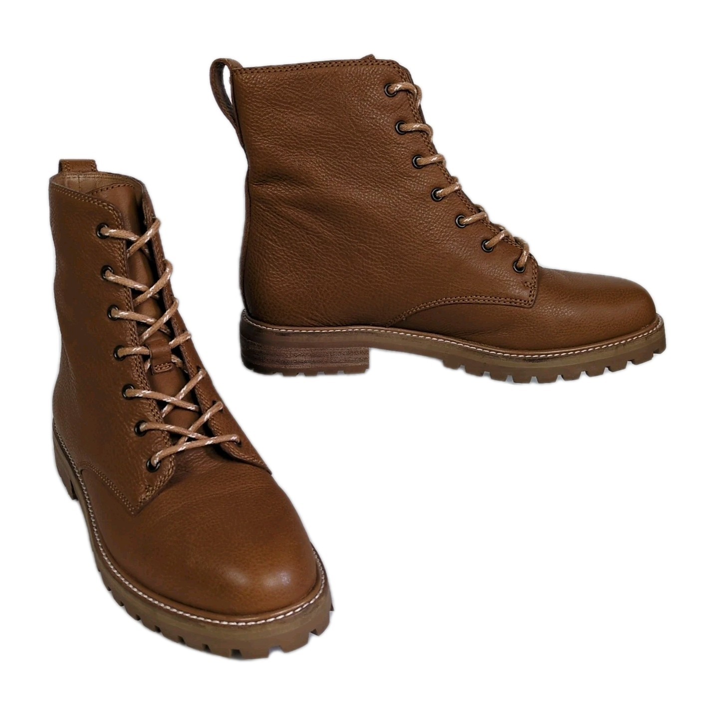 SAOLA MADEWELL The Clair stivaletto stringato pelle sella inglese marrone suola a strappo donna 7