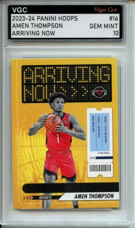 2023-24 PANINI HOOPS ARRIVING NOW #16 AMEN THOMPSON ROOKIE VGC GEM MINT 10 IJ49
