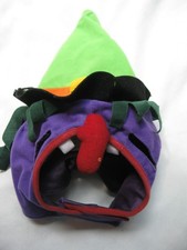 Purple Witch Head w/ Green Hat Halloween Head Mask Costume for dog