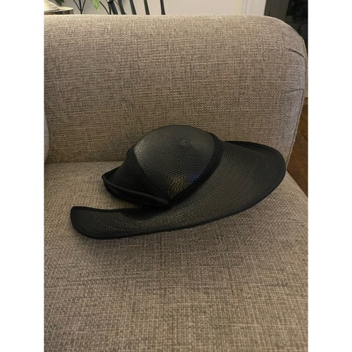 Vintage 40s Deborah New York Black Hat Size S-L - Picture 7 of 10