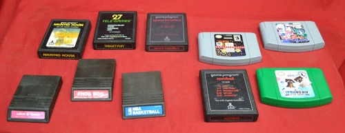 Lot of 10 VIDEO GAMES * 3 INTELLEVISION * 4 ATARI * 3 NINTENDO 64  *