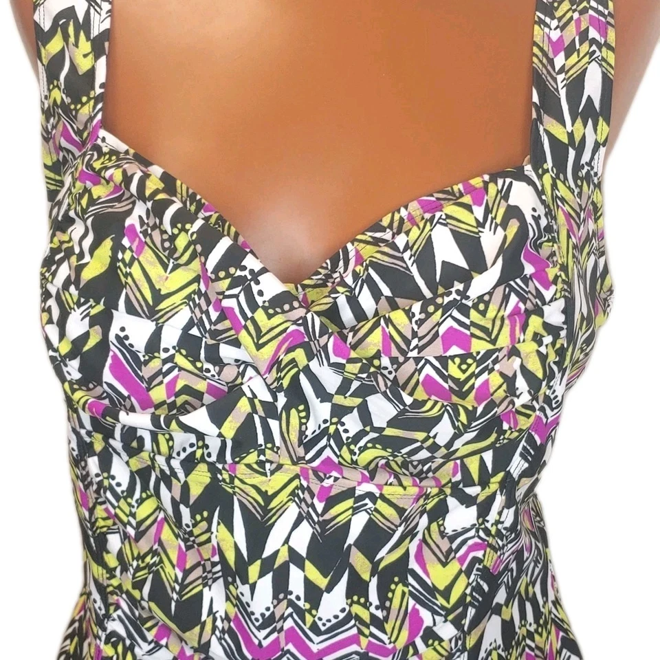 Trajes de baño para todos Tankini delantero torcido mujer plus 16W control abdominal inalámbrico nuevo con etiquetas Foto 2 de 4