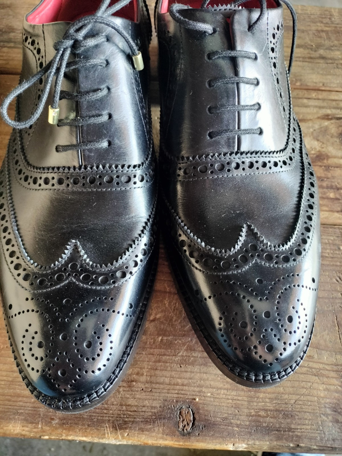 NEW Lethato Wingtip Brogue Oxford - Black Hand Crafted Dress  display picture 1