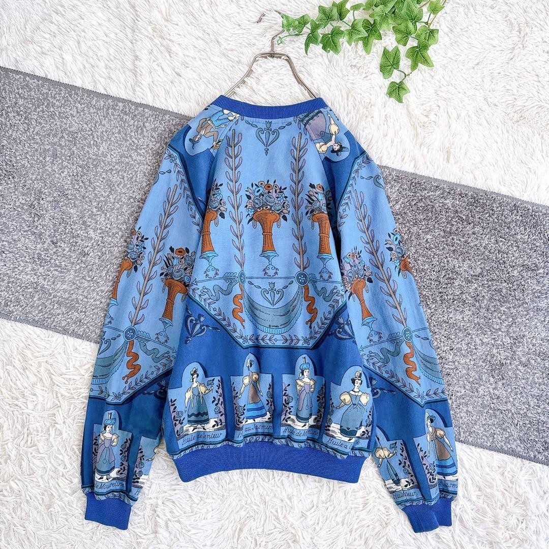 Hermes Sweatshirt Pullover with Scarf Pattern Rare Authentic Brushed image 9