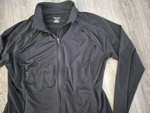Tek Gear Damen Gr. XXL Dry Tek Long Slv Reißverschluss mit Daumenlöchern & Taschen SCHWARZ - Bild 2 von 9