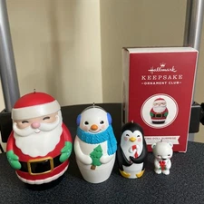 Hallmark 2018 Nesting Doll Surprise Club Ornament Set Of 4 With Rare Snow Bear^