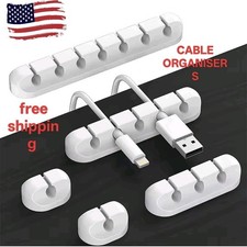 Silicone Cable Organizer USB Cable Holder Desk Management Clips Charger Wire