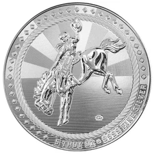 5 oz Silver Cowboy Round w/ Buffalo Privy .9999 Silver Round (BU) #A742