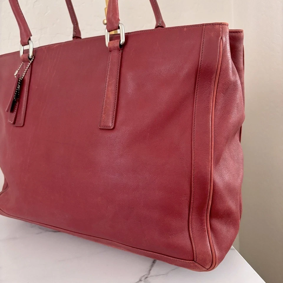 Bolso de Mano Coach Legacy 9426 Vintage 2002 Cuero Rojo Foto 3 de 4