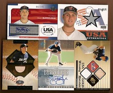 (5) Card Sean Burroughs Auto Game Used Relic lot Autograph Bat Jersey JSY /142