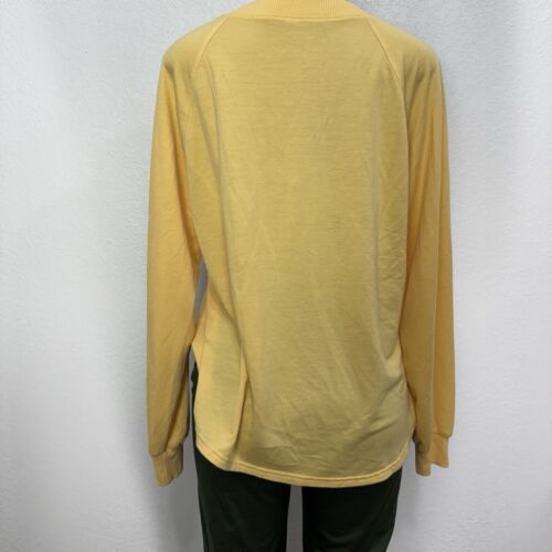 Marika Relaxed Fit Sweatshirt Shirt Womens Size Small Casual V Neck Yellow Top - Picture 3 of 13