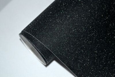 3D Autofolie GLITZER SCHWARZ MATT Lackfolie Klebefolie Möbelfolie Dekor Folie