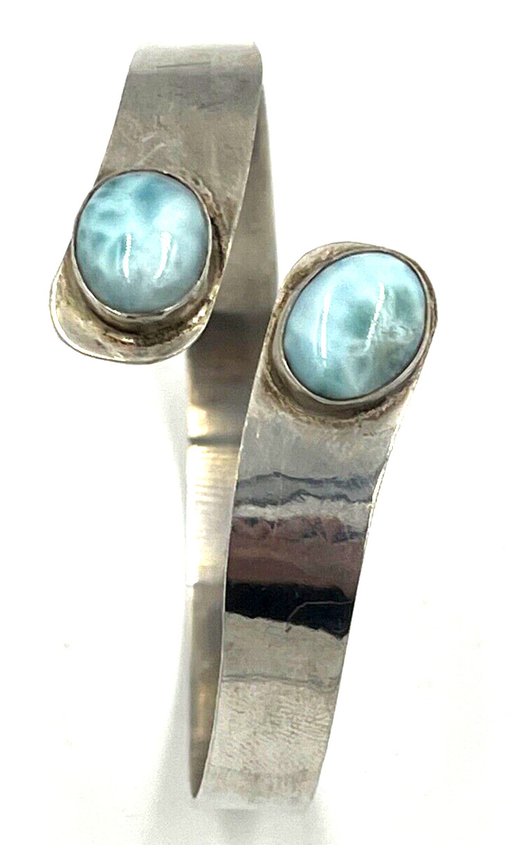 Vintage Solid Silver Bangle Bracelet  2 Large Lar… - image 5