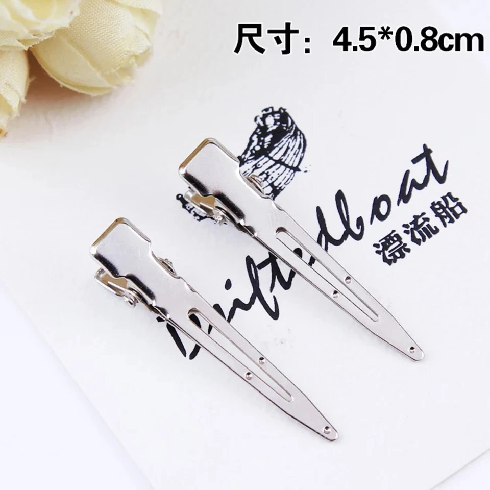 10 X 45mm Silver Metal Plain Hair Clips Alligator Clips DIY Christmas Gift DIY - image 4 of 4