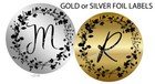 GOLD FOIL or SILVER FOIL Stickers Seals Labels Stickers Monogram Wedding Favors