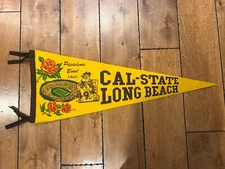 RARE Cal State Long Beach 1970 Football Felt Pennant 28 In Jr. College Rose Bowl
