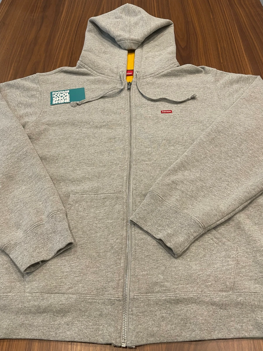 SUPREME CONTRAST ZIP UP BOX LOGO HOODED SWEATSHIRT JACKET HEATHER
