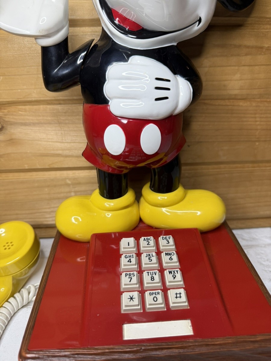 VTG 1976 Walt Disney MICKEY MOUSE PHONE ROTARY TELEPHONE w
