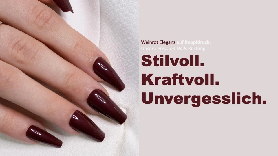Autoadesive Unghie Finte Unghie - Vino Rosso - 24p - Immagine 3 di 4