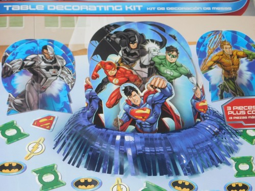 Justice League Superman Batman Birthday Party Table Swirl Decorations Game - Picture 12 of 22