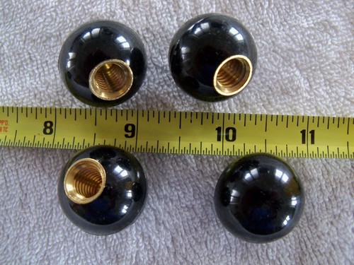 1" Black Plastic Ball Knob w/ 3/8" Threaded Insert - Joystick Head Clamping - Picture 2 of 5
