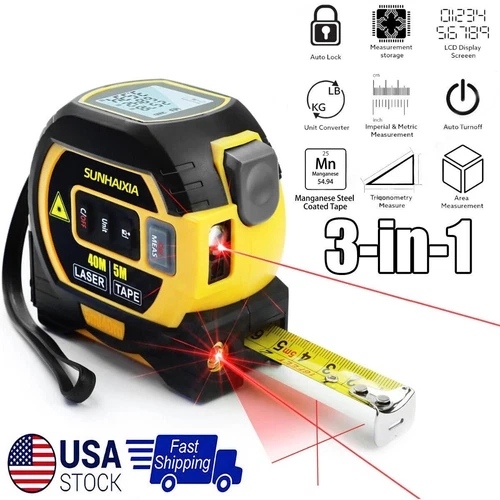 3 IN 1 Laser Tape Measure Digital Tape Measure High Precision Laser Rangefinder - Picture 17 of 17