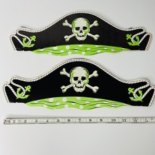 2 Halloween vintage Beistle honeycomb skull  crossbones pirate hats USA Tissue