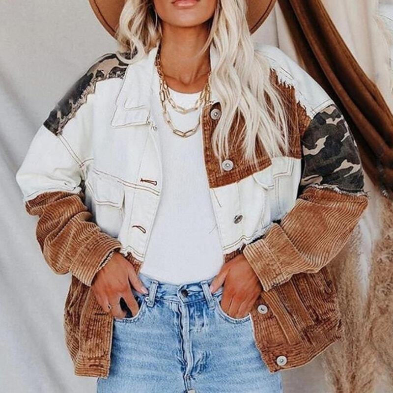 Andree mixed pattern button front boho lightweigh… - image 10