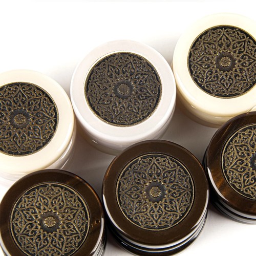 30 Manopoulos Handmade Mother of Pearl Backgammon Checkers Set with Metal, 36mm - Picture 2 of 2