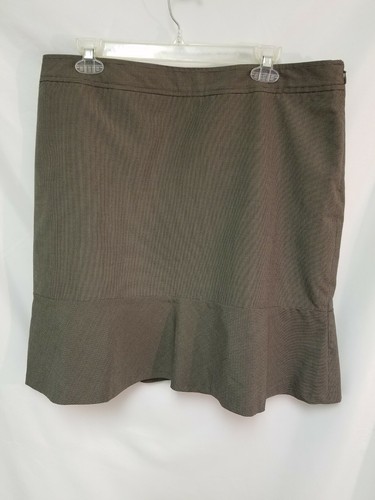 Ann Taylor Loft Flare Skirt Brown Plaid  Stretch Work Career Lined size 14 - Bild 2 von 4