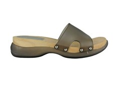Lorenzo Chelini Womens T33338-A Brown Clear Strap Comfort Slide Sandal Size US 8