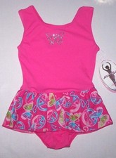 Nwt New Moret Leotard Leo Dress Skirt Butterfly Peace Tank Skirtall Pink Girl