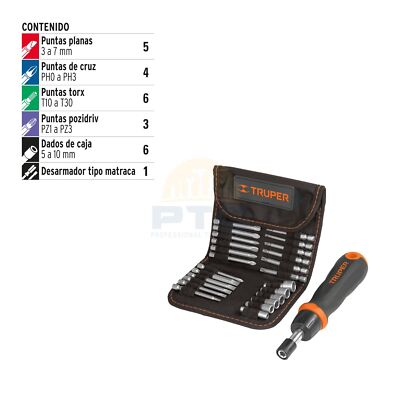 Truper JDM-26 Ratcheting screwdriver with 18 bits and 6 sockets | eBay