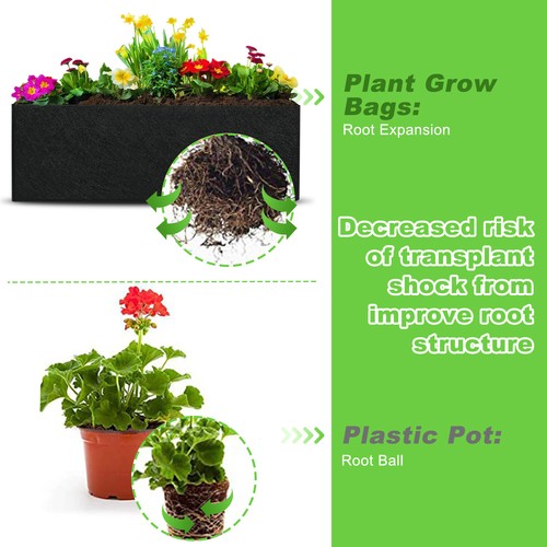 1-3Pack Plant Grow Bags Fabric Pot Nursery Soil Bag w/Handles Thickened Nonwoven - Picture 7 of 35