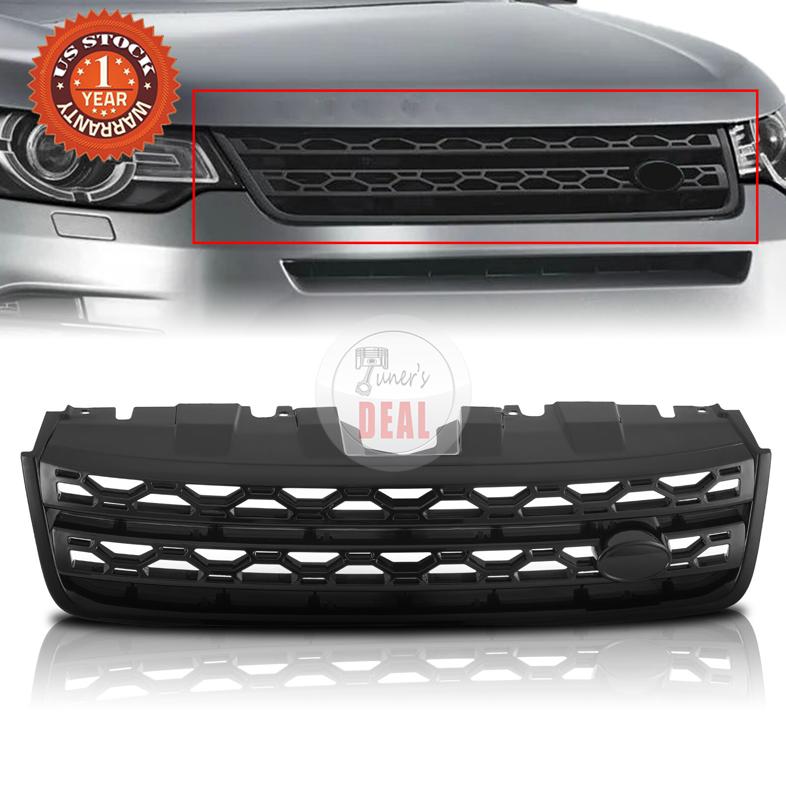 Front Bumper Grille Grill Black For Land Rover Discovery Sport 2015-2019