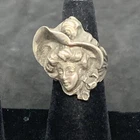 ESTATE VINTAGE HEAVY Sterling Silver Gibson Girl RING SIZE 7