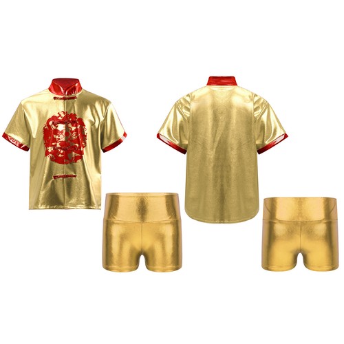 Kids Tai Chi Pants Kung Fu Suit Martial Tops With Shorts Girls Boys Outfit Art - Picture 13 of 35