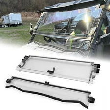 Folding Flip Windshield Scratch Resistant For Kawasaki Teryx 4 800/ 4 S ,16-23