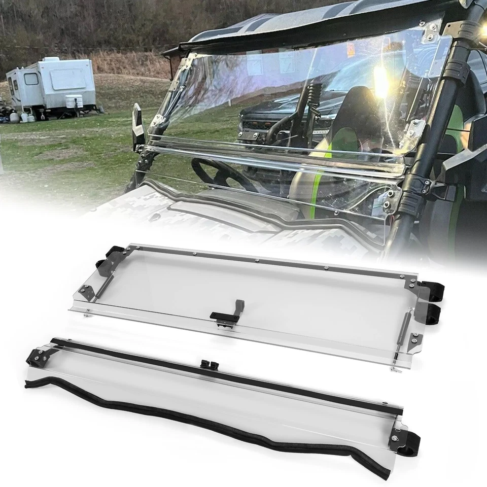 Parabrisas plegable abatible resistente a arañazos para Kawasaki Teryx 4 800/4 S, 2016-23 Foto 2 de 4