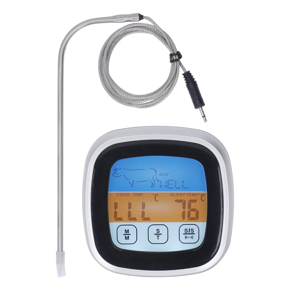 Digital Meat Thermometer LED Display Accurate Reading Meat Temperature Gauge
