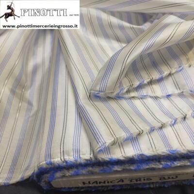 BLUE AND BLACK STRIPED SLEEVE LINING FABRIC LINING SALE BY METER HIGH CM140 