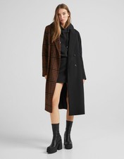 Black&brown Checked Coat