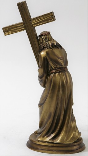 Bronzed Jesus on the Way to Calvary Statue Home Office Decoration Sculpture Sale - 第 3/4 張圖片